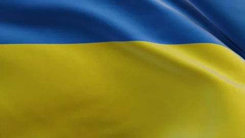 Flag Ukraine fabric waving loop Stock Footage 170890610