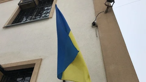 Flag of Ukraine fluttering in the wind. Stock Footage 104134663