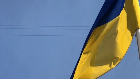 Flag of Ukraine fluttering in the wind Stock-Footage 111180946