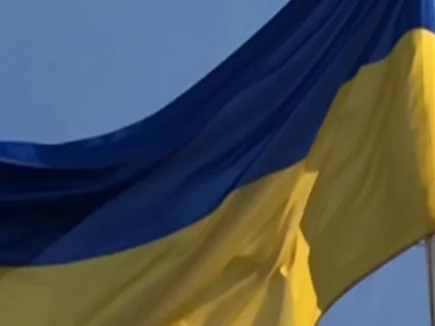 Flag of Ukraine fluttering in the wind Stock Footage 112520341