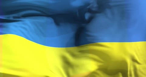 Flag of Ukraine flying in the wind in high resolution. Bright blue-yellow flag 動画素材 311081253