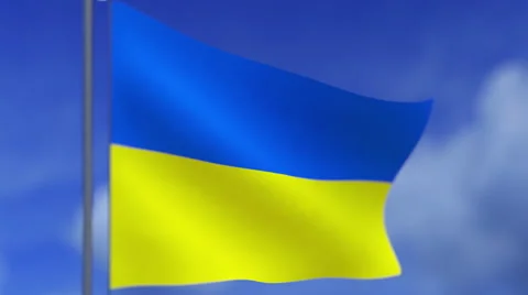 The flag of Ukraine Stock Footage 61859669