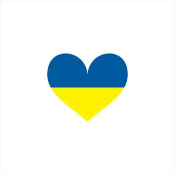 Flag of Ukraine in heart shape. Stock Illustration