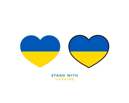 Flag of Ukraine inside a heart shape. Ukraninan country symbol. Stock Illustration