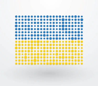Flag of ukraine made up of small dots Stock Illustration