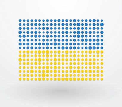 Flag of Ukraine made up of small dots Stock Illustration
