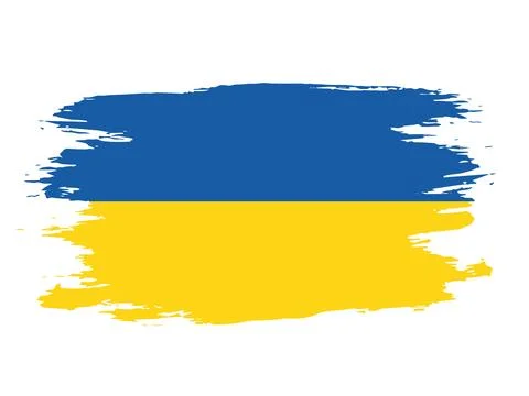Flag of Ukraine painted with a brush. Stock Illustration