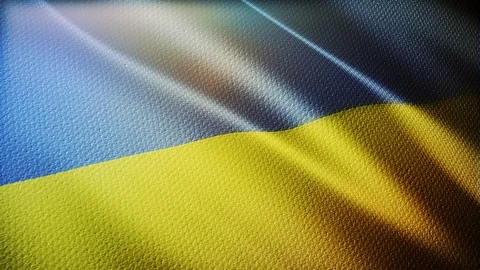 Flag of Ukraine Realistic 3D Stock Footage 122572198