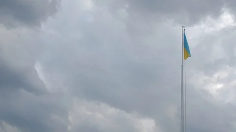 Flag Of Ukraine Sky Timelapse Stock Footage 119973344