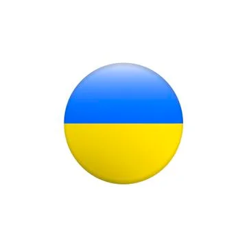 Flag of Ukraine. Vector illustration. Flag Glossy Button. Stock Illustration