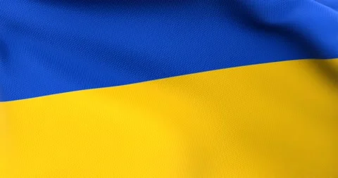 Flag of Ukraine Waving 3D Animation Close up, 4K UHD 60 FPS Stock Footage 165516675
