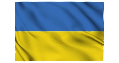 Flag of Ukraine waving on a samless loop over an easily removable background 스톡 동영상 98373082