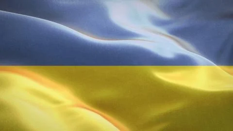 Flag of Ukraine waving in the wind. 3D Waving flag design. Stock Illustration