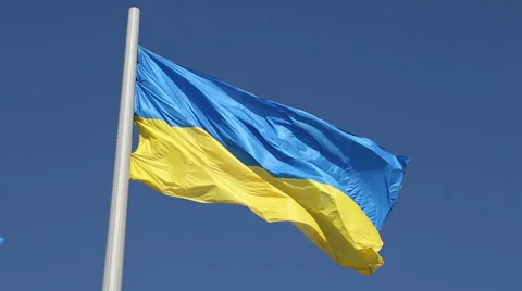 Flag of Ukraine waving in the wind Vidéo 47800257