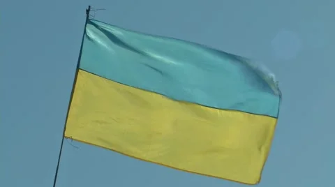 Flag of Ukraine waving in the wind Video stock 56954917