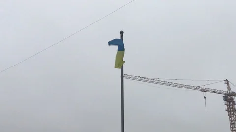 Flag of Ukraine waving in the wind Stock-Footage 119078574