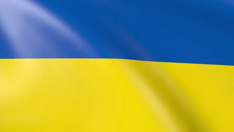 Flag of Ukraine in the wind. 3d animation Video stock 163677909