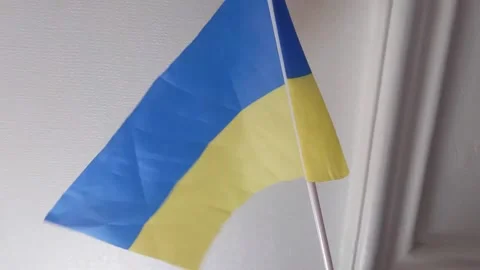 The flag of Ukraine is yellow and blue. Stock Footage 202175161