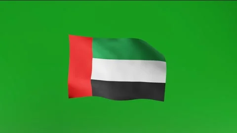 Flag of United Arab Emirates Stock Footage 162025867