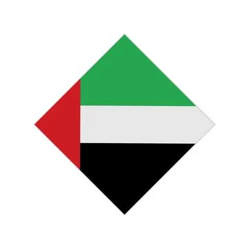 Flag of the United Arab Emirates in the shape of a diamond. Vector. Stock Illustration