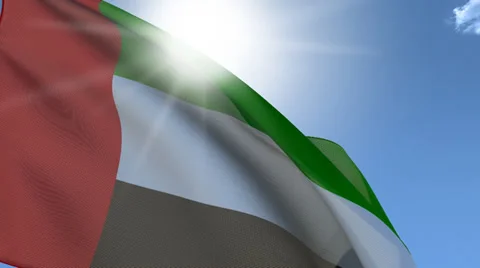 Flag Of United Arabs Emirates Stock Footage 33536418