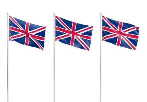 Flag of United Kingdom, 3D rendering Stock Illustration