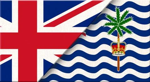 Flag of United Kingdom and British Indian Ocean Territory - 3D illustration Stock Illustration