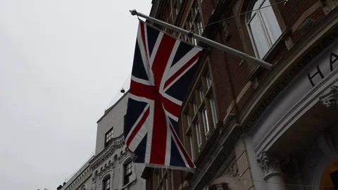 The flag of the United Kingdom everywhere Stock Footage 99907569
