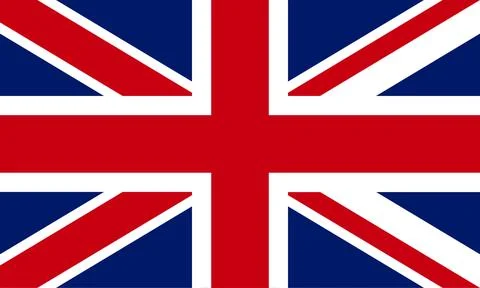 Flag of the United Kingdom  Red, White, and Blue Union Jack National Banner.. Stock Illustration