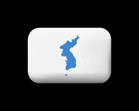 Flag of United Korea. Matted Vector Icon and Button. Rectangular Shape 스톡 일러스트