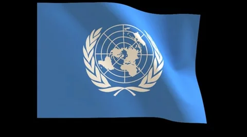 Flag of the United Nations 012 Stock Footage 8578647