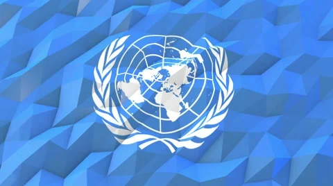 Flag of United Nations 3D Wallpaper Illustration Stock Footage 66416526