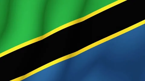 The flag of the United Republic of Tanzania. The evolving national flag of the Stock-Footage 275490794