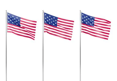 Flag of the United States of America, 3D rendering Stock Illustration