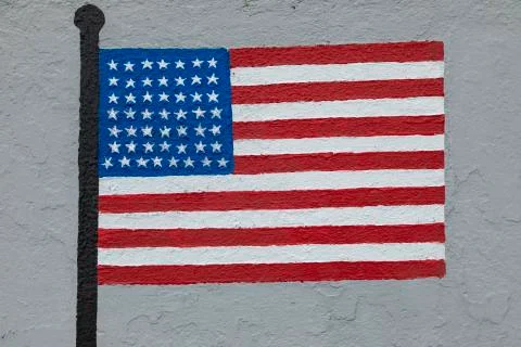Flag of the United States of America, painted on a wall Stock Photos