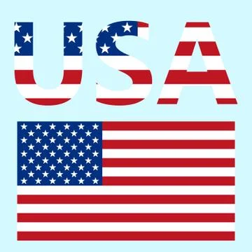 Flag of the United States of America. Solid background Illustrazione stock
