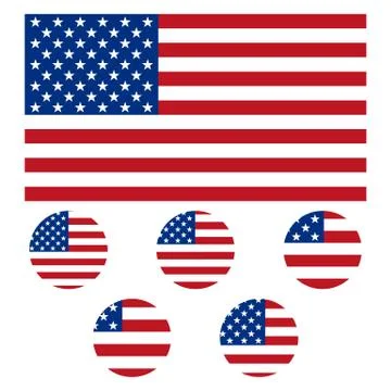 Flag of the United States of America. Solid background Illustrazione stock