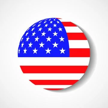 Flag of the United States in form globe with shadow. Vector illustration Stock Illustration