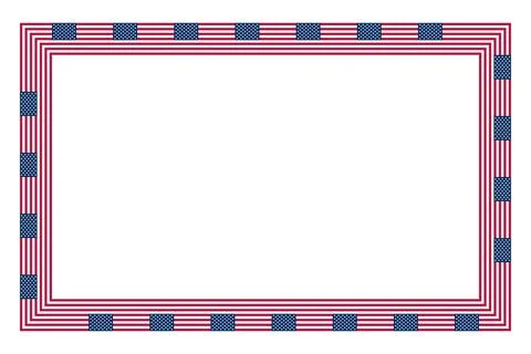 Flag of the United States, rectangle frame with stars and stripes pattern Illustrazione stock