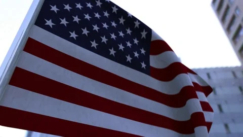 Flag of the united states waving in the wind Stock Footage