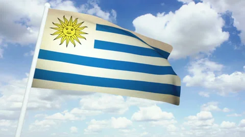 Flag Uruguay 02 Stock Footage 29590209