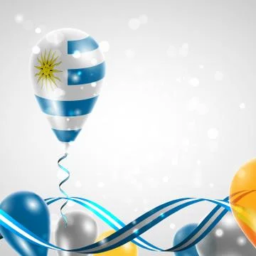 Flag of Uruguay on balloon Stock Illustration