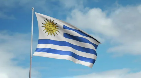 Flag of Uruguay Video stock 444843