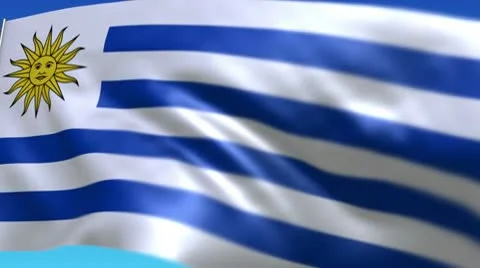 Flag of Uruguay Stock Footage 10796121