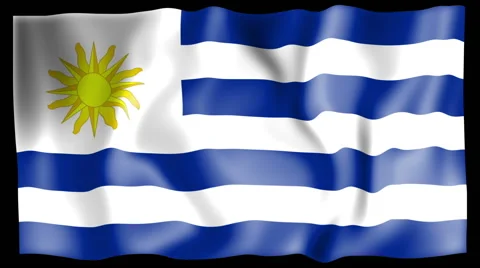 Flag of Uruguay Stock Footage 46627554