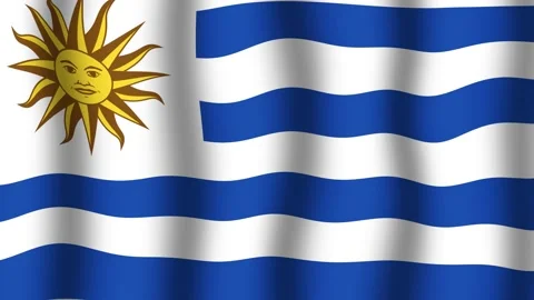 Flag of Uruguay Stock Footage 175891358