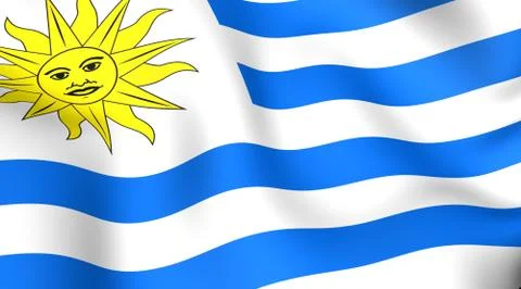 Flag of uruguay Stock Illustration