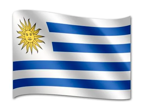 Flag of uruguay Illustrazione stock