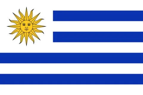 Flag of Uruguay Stock Illustration