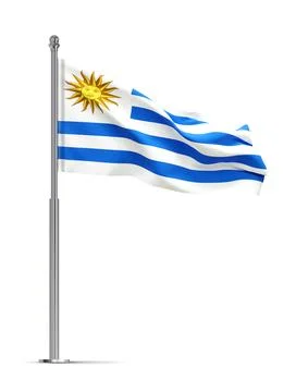 Flag of Uruguay isolated on white background Illustrazione stock